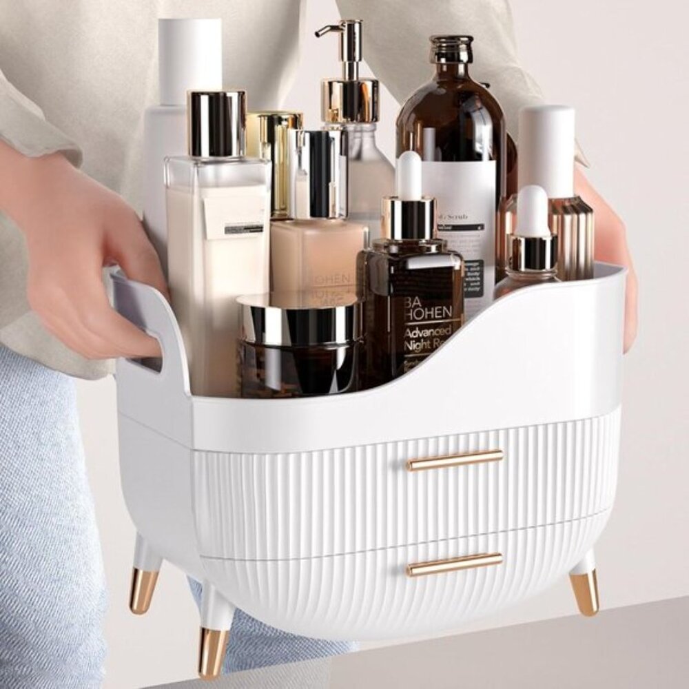 New Makeup Organizer with Drawers, Large Skincare Storage Box for Vanity & Bath - Picture 5 of 6